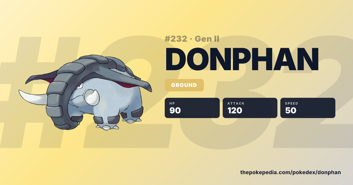 Donphan in Pokemon HeartGold – Moves, Sprites, Locations | Pokepedia