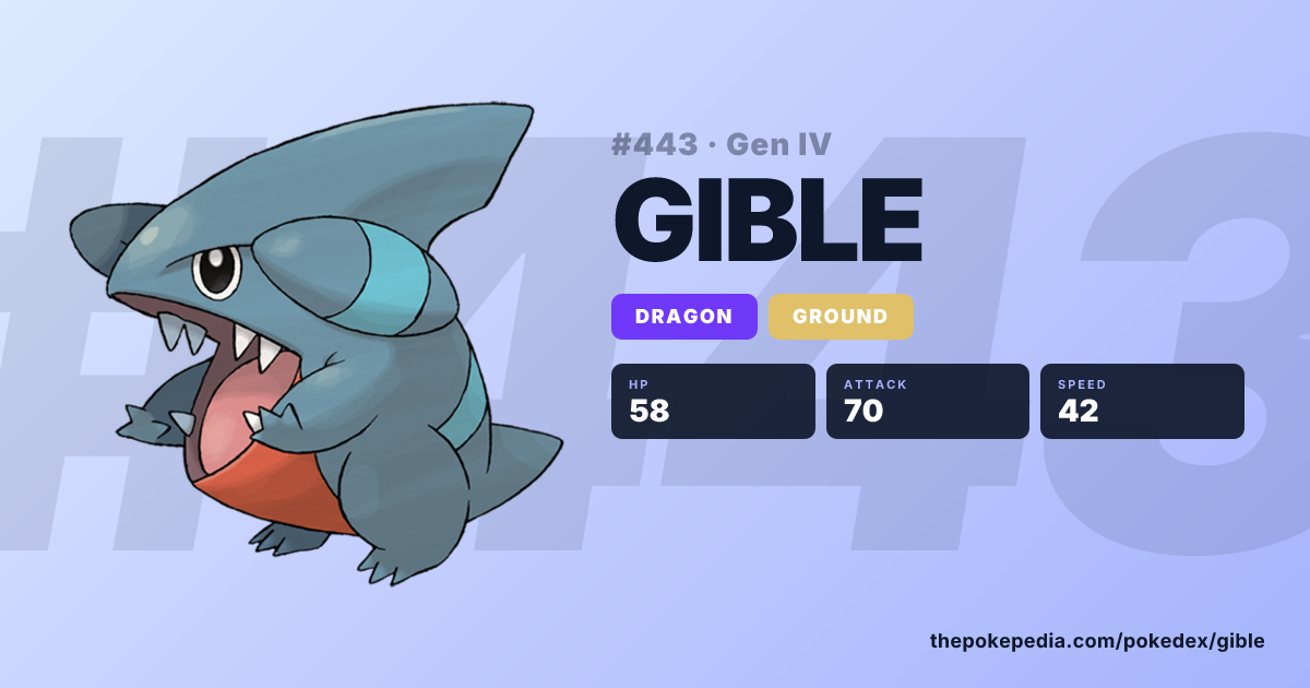 Gible in Pokemon HeartGold – Moves, Sprites, Locations | Pokepedia