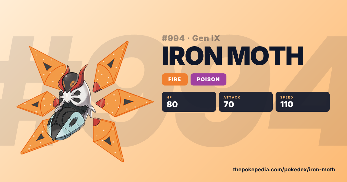 Maskon Pokemon Iron Moth in Pokemon Scarlet/Violet: The Teal Mask – Moves, Sprites ...