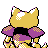 Abra shiny back-facing sprite from Pokémon Crystal