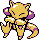 Abra shiny front-facing sprite from Pokémon Crystal