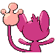 Aipom shiny back-facing sprite from Pokémon Diamond