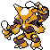 Alakazam front-facing sprite from Pokémon Silver