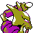 Alakazam shiny back-facing sprite from Pokémon Silver