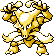 Alakazam front-facing sprite from Pokémon Blue