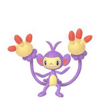 Ambipom front-facing sprite from Pokémon Violet