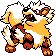 Arcanine front-facing sprite from Pokémon Crystal