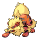 Arcanine front-facing sprite from Pokémon Pearl