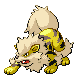 Arcanine shiny front-facing sprite from Pokémon Pearl