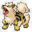 Arcanine shiny front-facing sprite from Pokémon FireRed