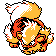 Arcanine front-facing sprite from Pokémon Gold