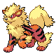 Arcanine front-facing sprite from Pokémon SoulSilver