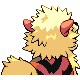 Arcanine back-facing sprite from Pokémon Platinum