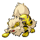 Arcanine shiny front-facing sprite from Pokémon Platinum