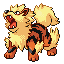 Arcanine front-facing sprite from Pokémon Sapphire