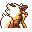 Arcanine back-facing sprite from Pokémon Yellow
