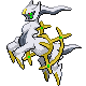 Arceus front-facing sprite from Pokémon Platinum