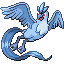 Articuno front-facing sprite from Pokémon Emerald