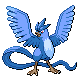 Articuno front-facing sprite from Pokémon SoulSilver