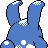 Azumarill back-facing sprite from Pokémon Crystal