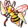 Beedrill front-facing sprite from Pokémon Gold