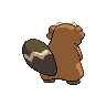 Bibarel back-facing sprite from Pokémon Black