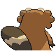 Bibarel back-facing sprite from Pokémon Pearl