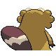 Bibarel shiny back-facing sprite from Pokémon Pearl