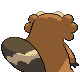 Bibarel back-facing sprite from Pokémon SoulSilver