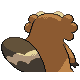 Bibarel back-facing sprite from Pokémon Platinum