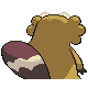 Bibarel shiny back-facing sprite from Pokémon Platinum