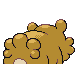 Bidoof shiny back-facing sprite from Pokémon SoulSilver