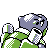 Blastoise shiny back-facing sprite from Pokémon Crystal