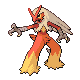 Blaziken front-facing sprite from Pokémon Diamond