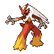 Blaziken shiny front-facing sprite from Pokémon Diamond