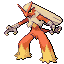 Blaziken front-facing sprite from Pokémon Emerald