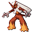 Blaziken shiny front-facing sprite from Pokémon Emerald