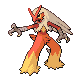 Blaziken front-facing sprite from Pokémon HeartGold