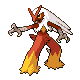 Blaziken shiny front-facing sprite from Pokémon HeartGold