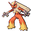 Blaziken front-facing sprite from Pokémon Sapphire