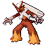 Blaziken shiny front-facing sprite from Pokémon Sapphire
