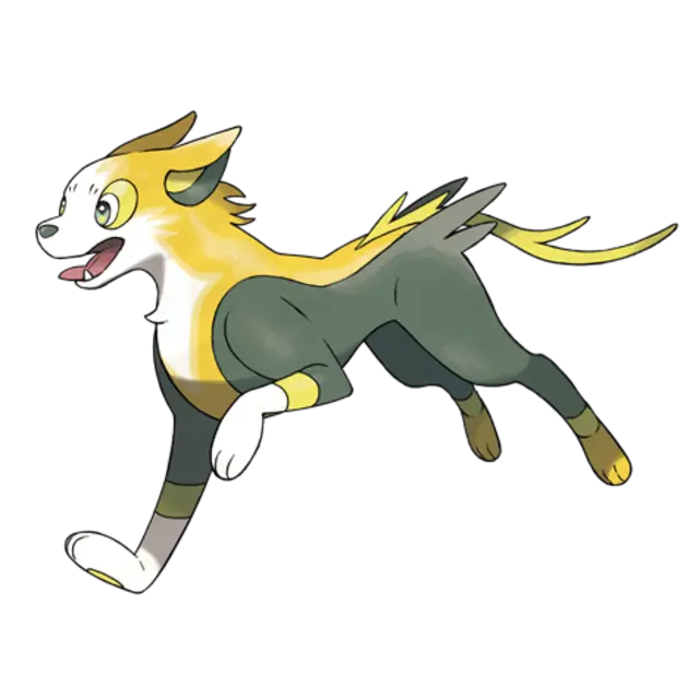 Boltund, the Dog Pokémon — Electric-type Pokémon official artwork