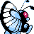 Butterfree back-facing sprite from Pokémon Crystal