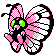 Butterfree shiny front-facing sprite from Pokémon Crystal