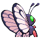 Butterfree shiny back-facing sprite from Pokémon Diamond