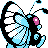Butterfree back-facing sprite from Pokémon Silver