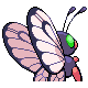 Butterfree shiny back-facing sprite from Pokémon Platinum