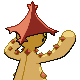 Cacturne shiny back-facing sprite from Pokémon SoulSilver