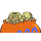 Camerupt back-facing sprite from Pokémon Pearl