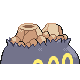 Camerupt shiny back-facing sprite from Pokémon Pearl